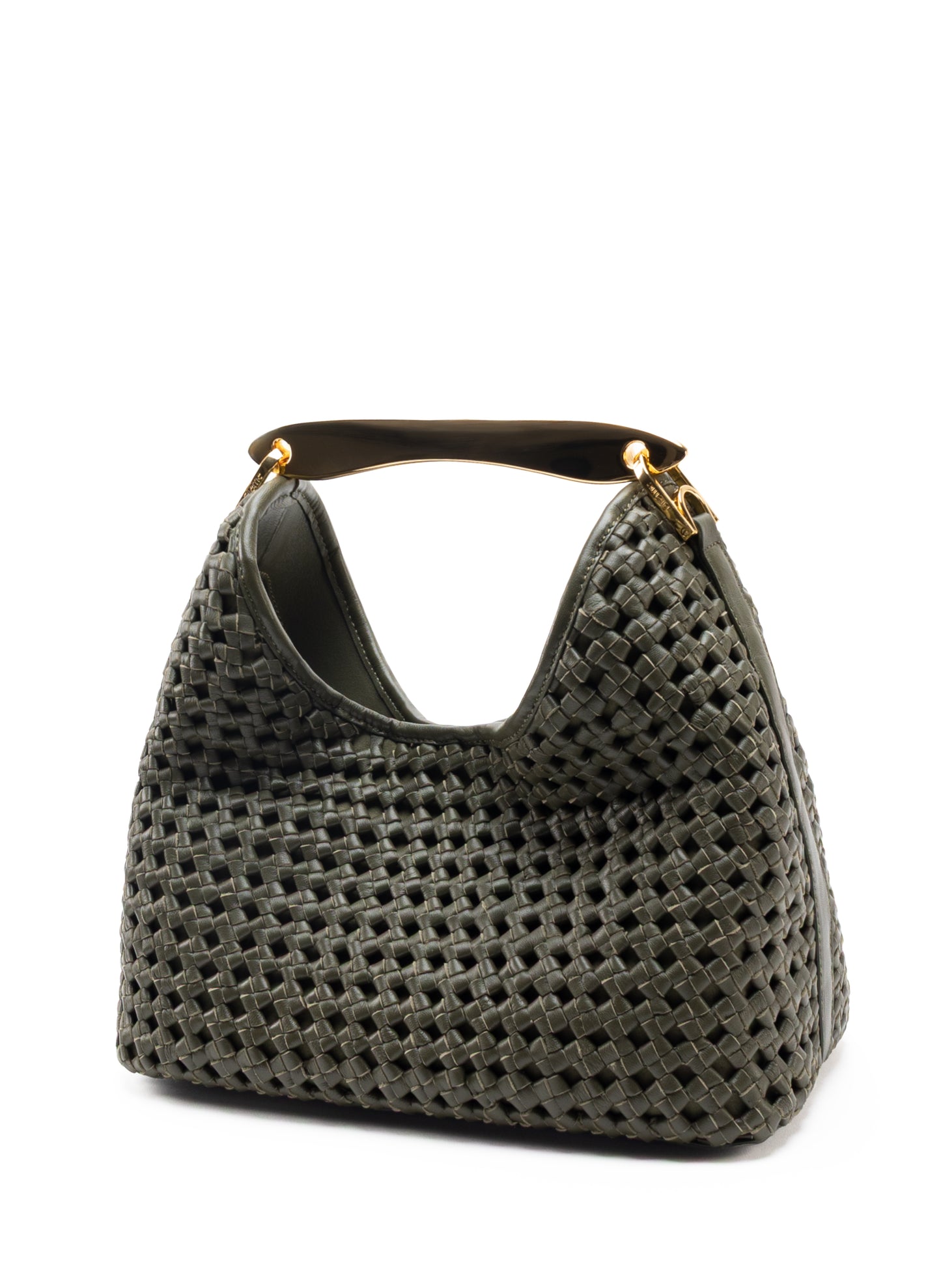 Boomerang Woven Leather Olive Green