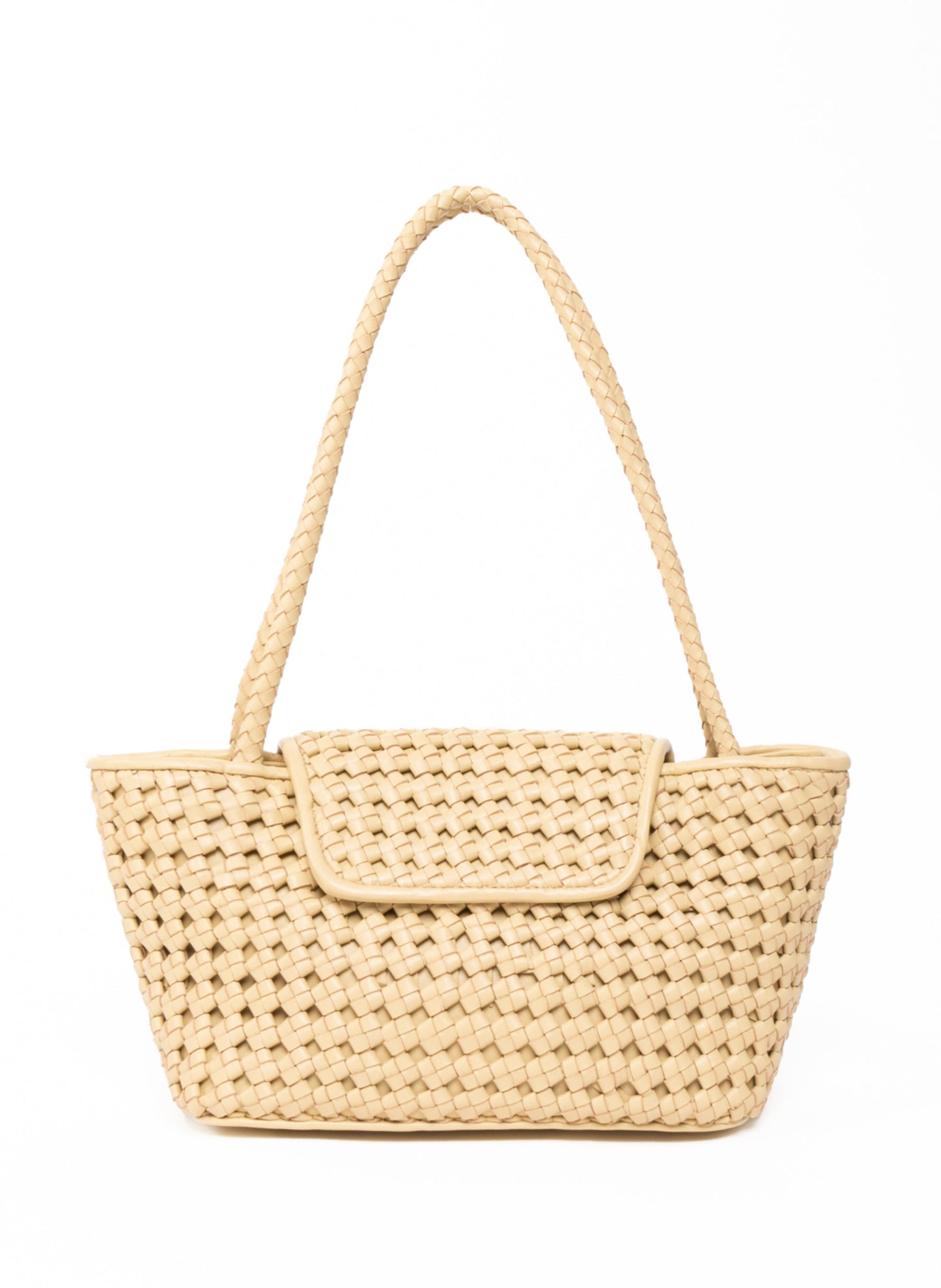 Courrier Tote Woven Leather Butter