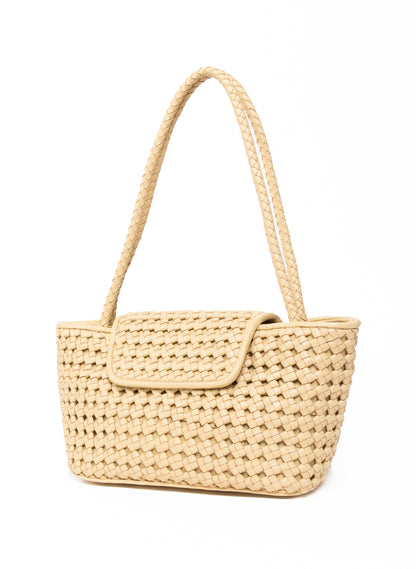 Courrier Tote Woven Leather Butter