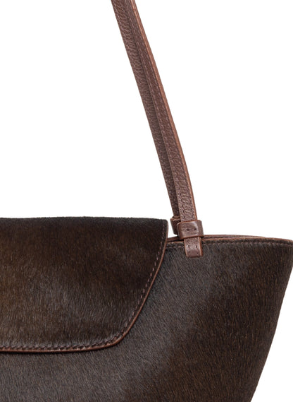 Courrier Tote Calf Leather Dark Brown