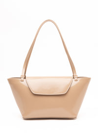 Courrier Tote Patent Leather Beige