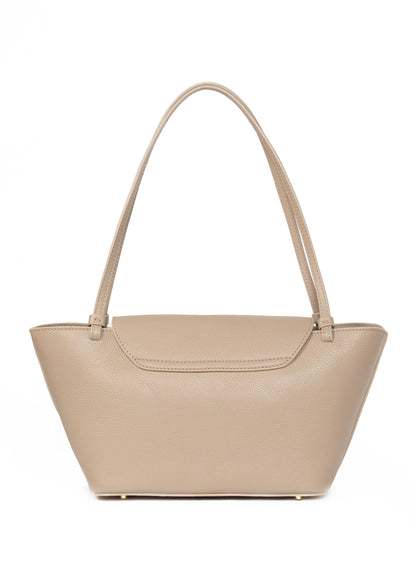 Courrier Tote Pebbled Leather Taupe