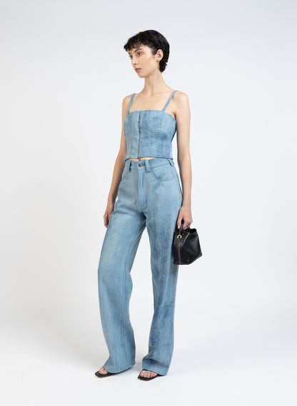 Denim Cargo Trousers/Light Blue