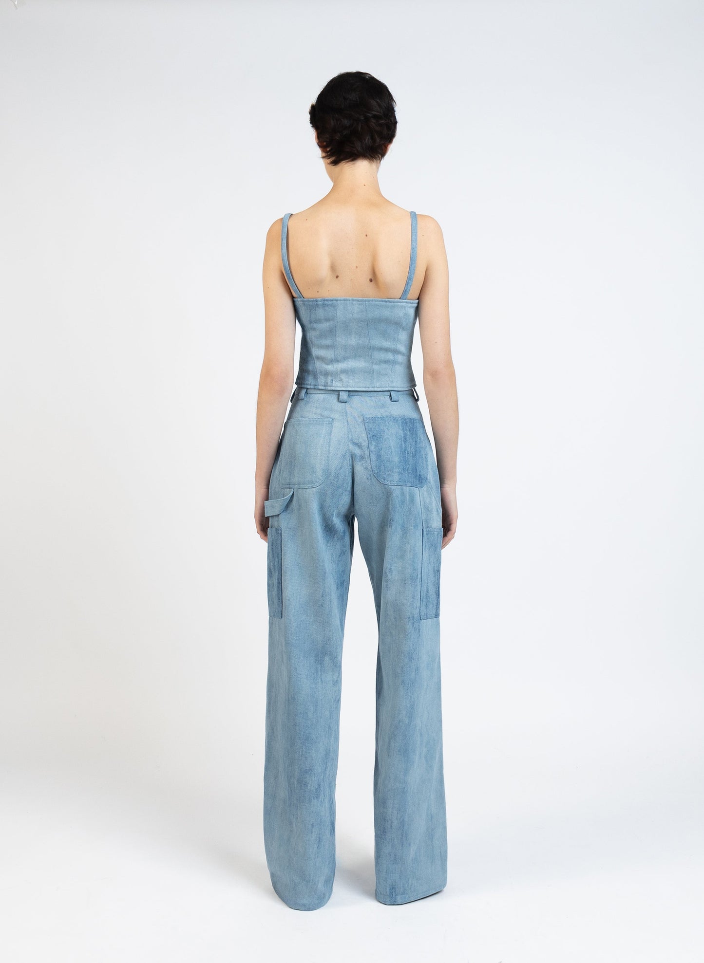 Denim Cargo Trousers/Light Blue