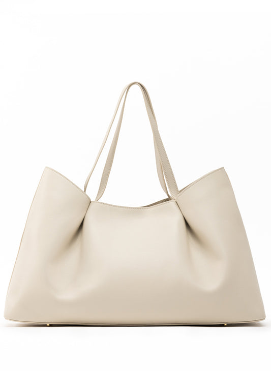Dimple Tote Leather Sesame