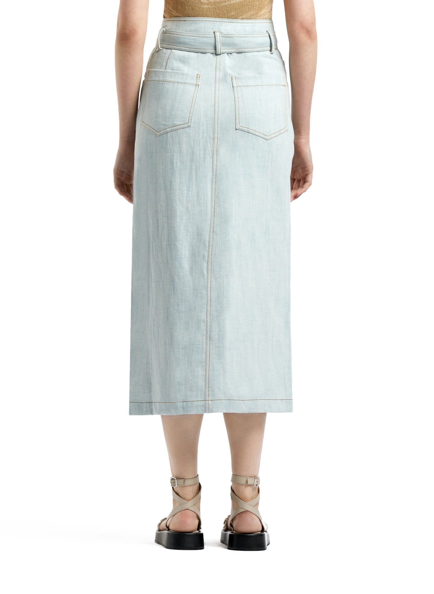 Belted Skirt Light Blue