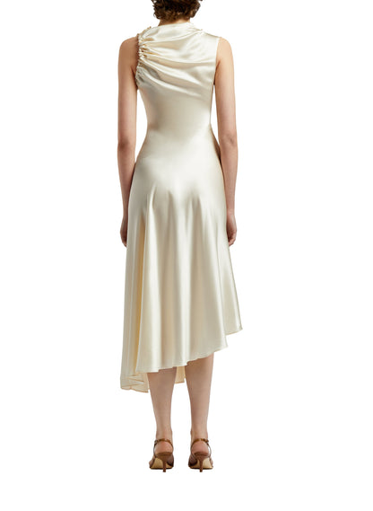 Silk Satin Dress Beige