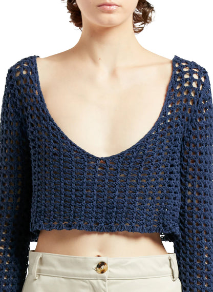 Crochet Top Navy