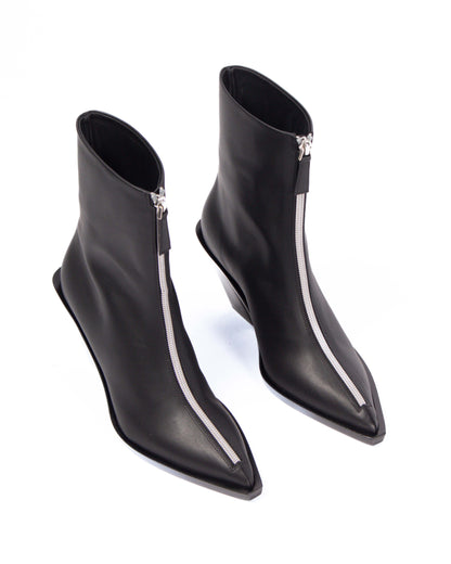 Eclair Zipper Boots Leather Black