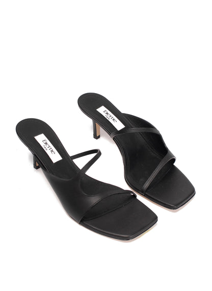 Gemini Heel Sandal Leather Black