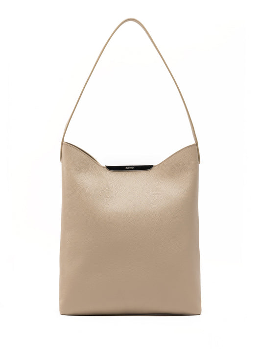 Gemini Pebbled Leather Taupe - Silver