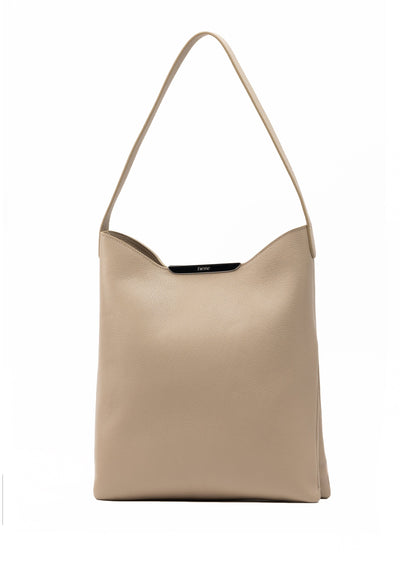 Gemini Pebbled Leather Taupe - Silver