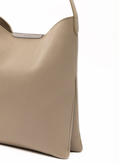 Gemini Pebbled Leather Taupe - Silver