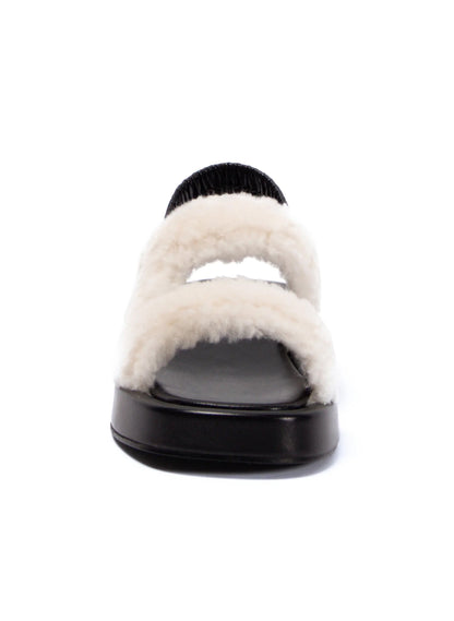 Gemini Shearling Slingback Black/Beige