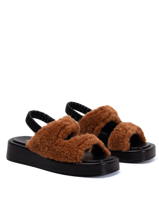 Gemini Shearling Slingback Teddy Caramel