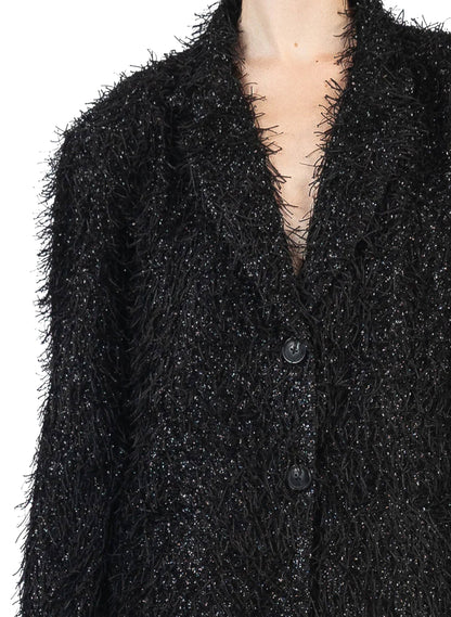 Fluffy Tailored Jacket Black