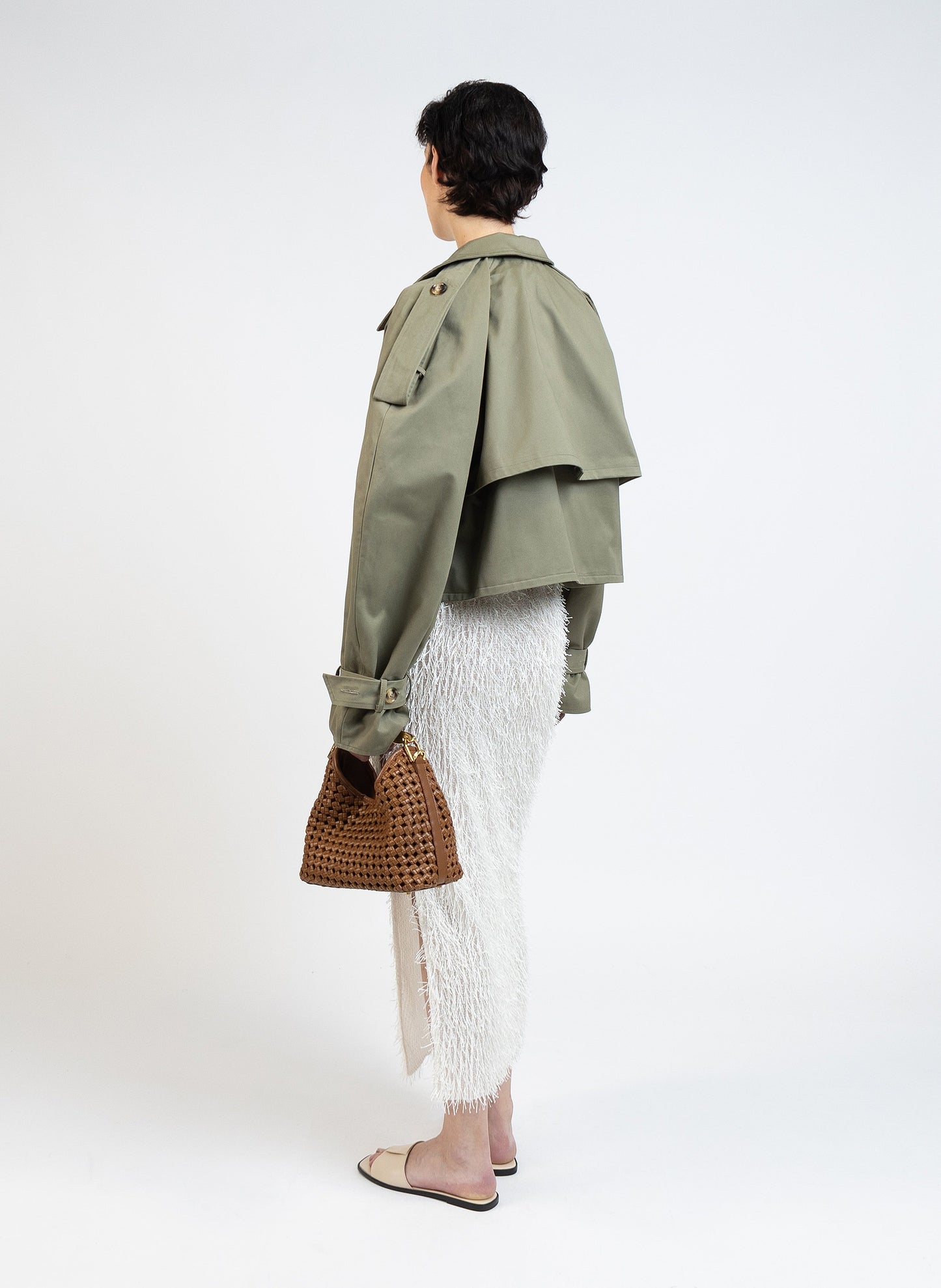 Cropped Trench Coat/Khaki