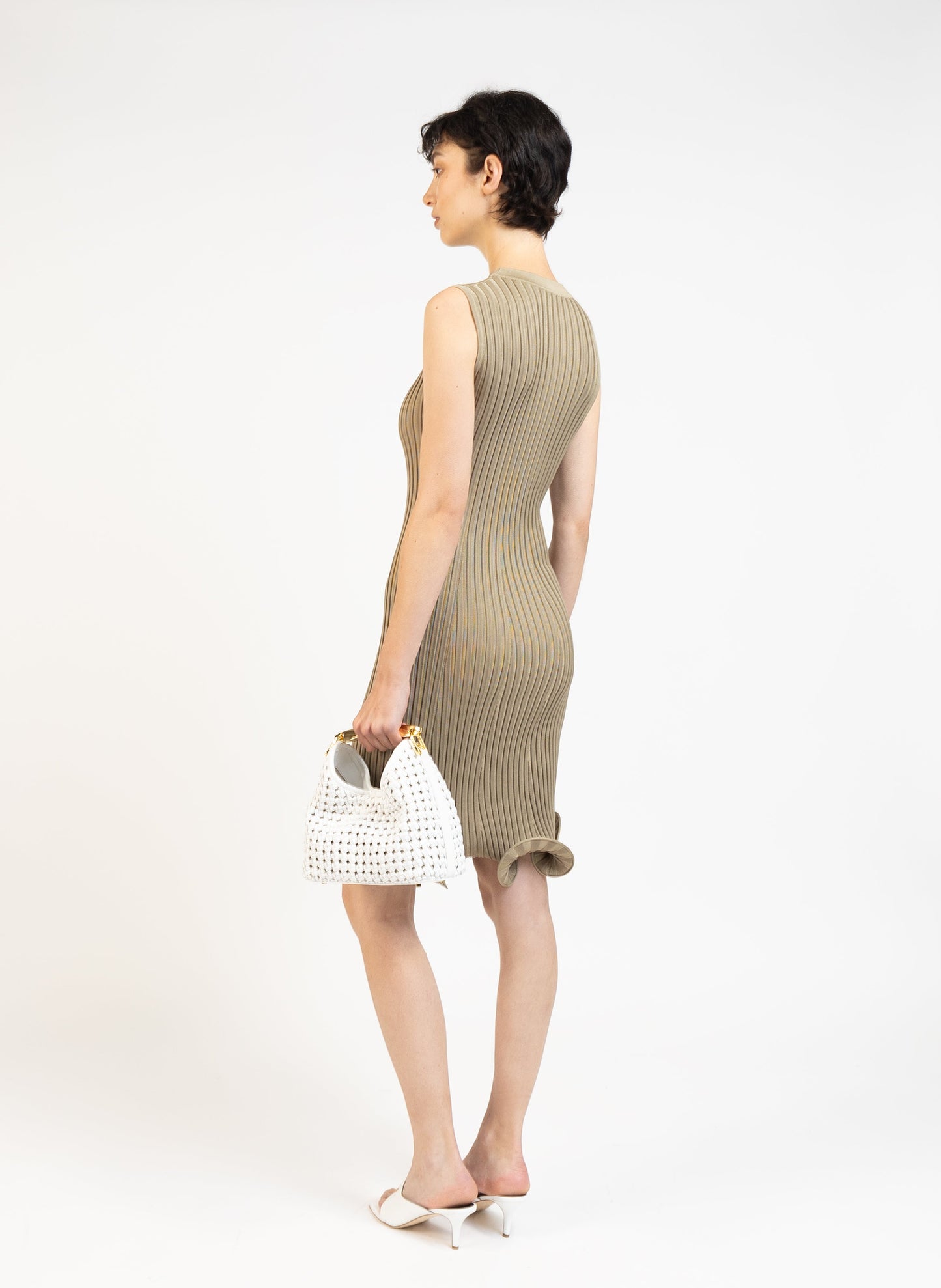 Knit Sleeveless Mini Dress/Khaki