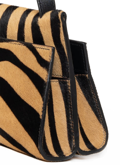 Long Papillon Calf Leather Zebra