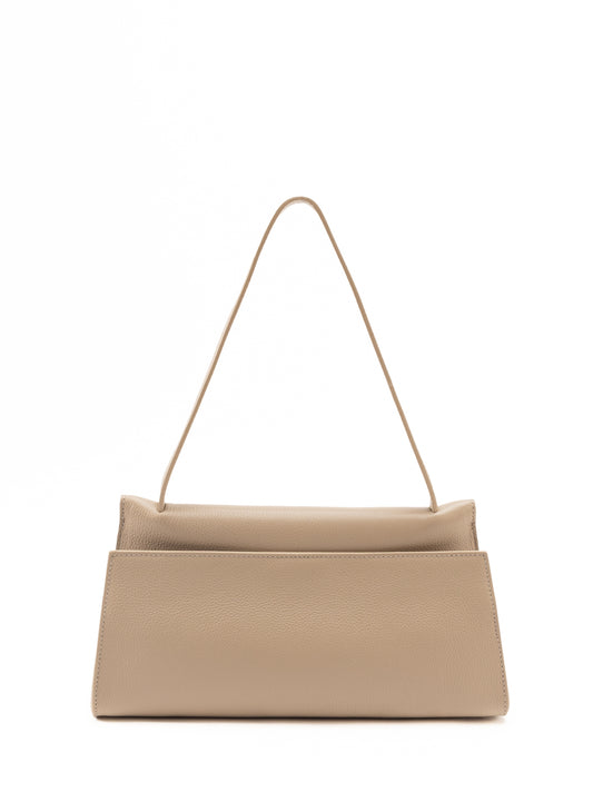 Long Papillon Pebbled Leather Taupe