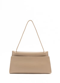 Long Papillon Pebbled Leather Taupe
