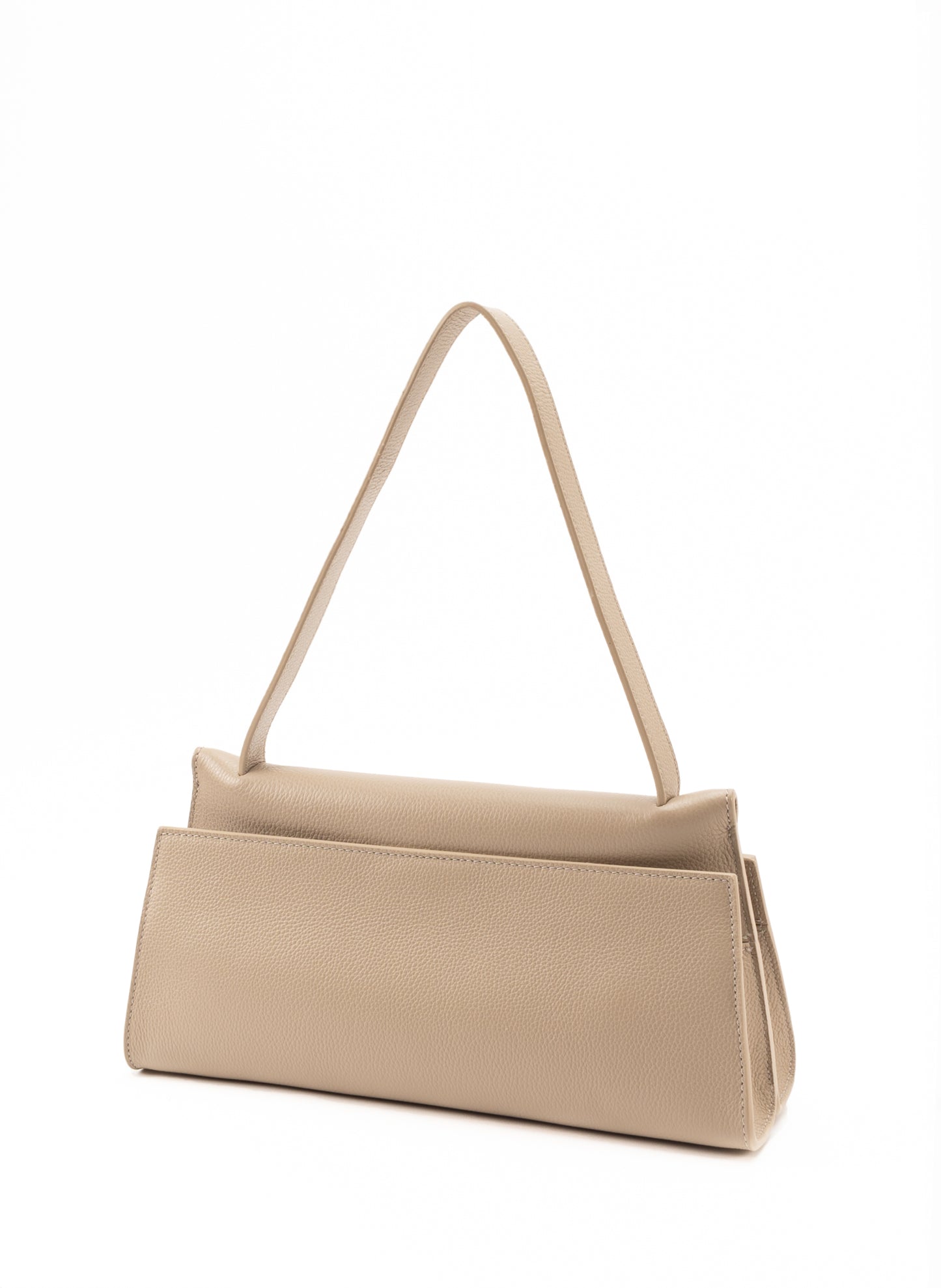 Long Papillon Pebbled Leather Taupe