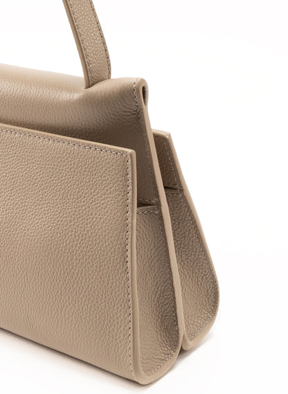 Long Papillon Pebbled Leather Taupe