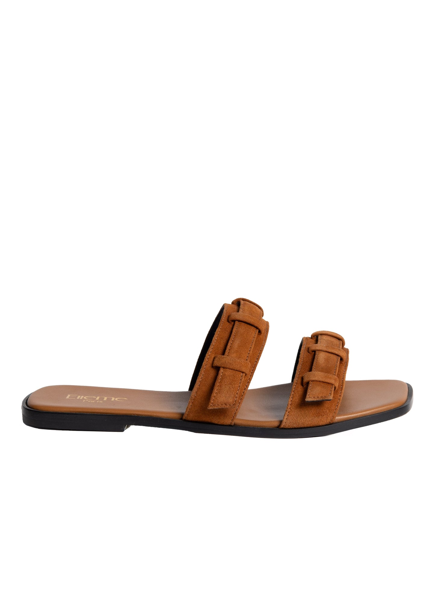 Loop Flat Sandal Suede Cognac