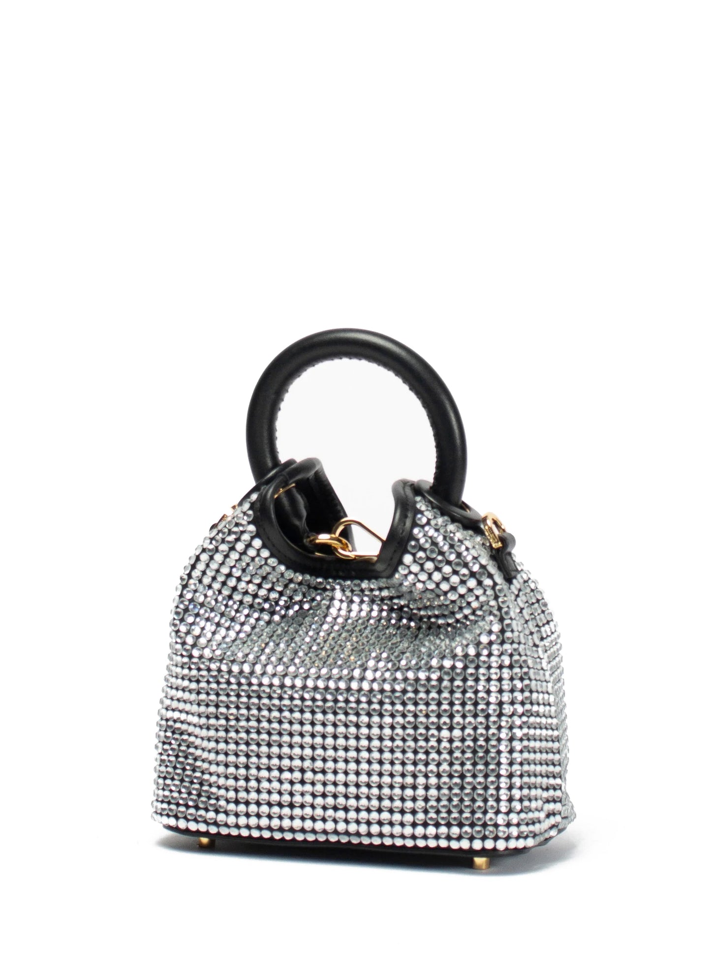 Madeleine Crystal Strass Leather Silver Black