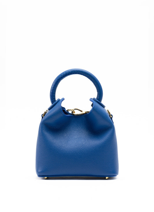 Madeleine Pebbled Leather Azure Blue