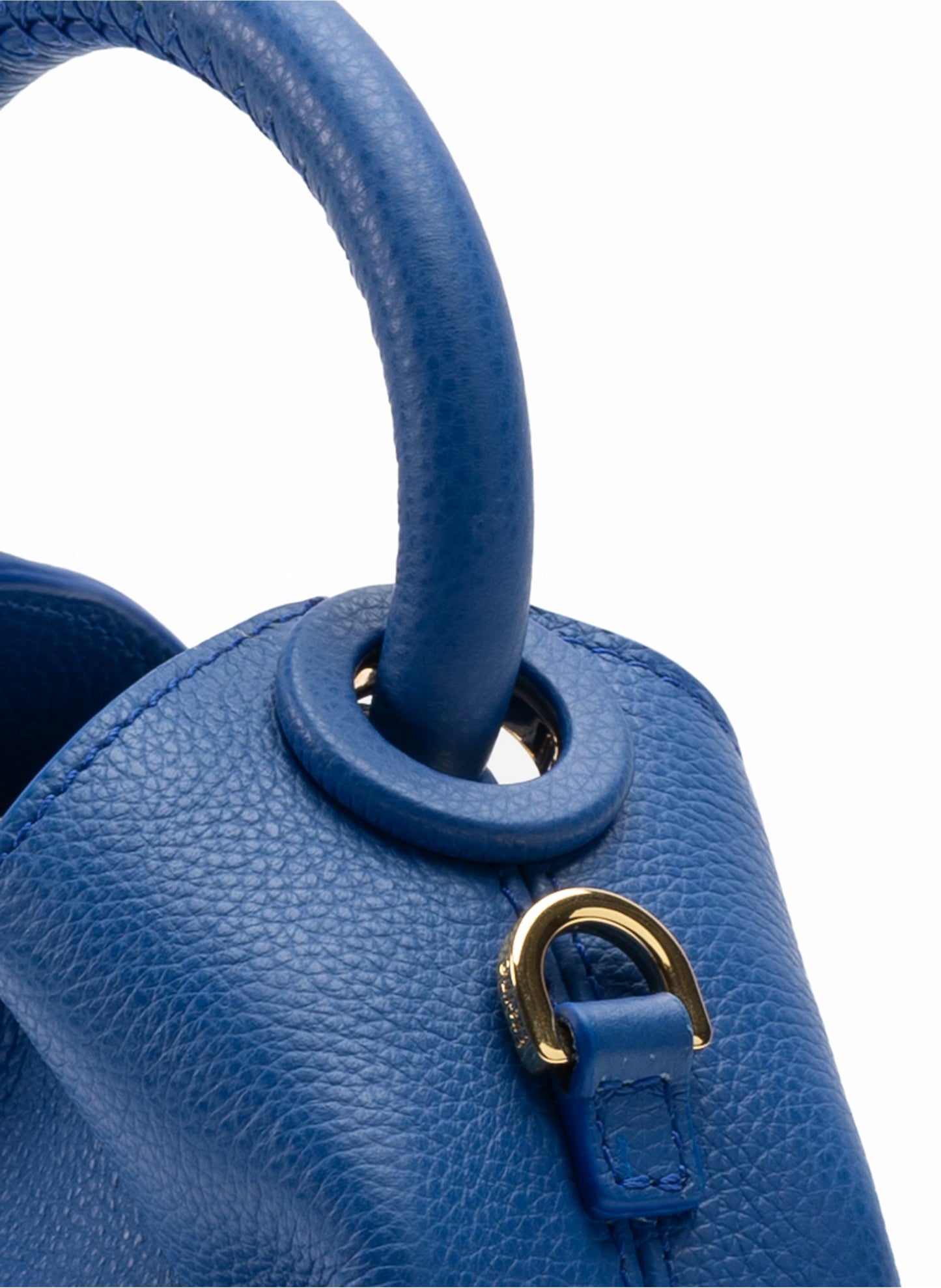 Madeleine Pebbled Leather Azure Blue