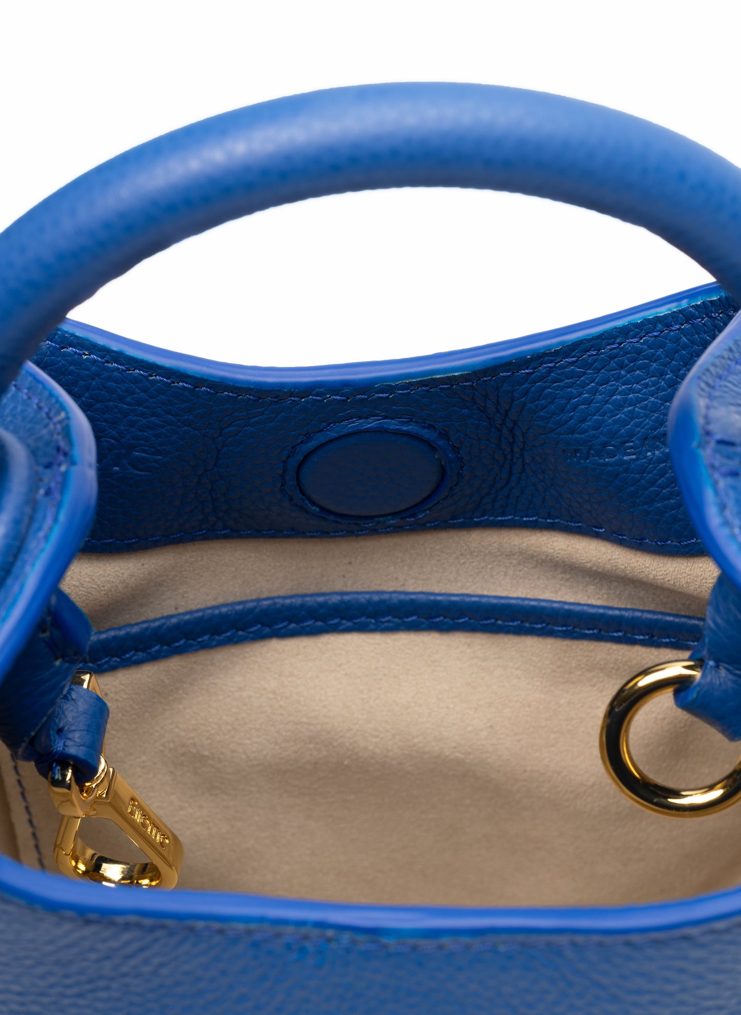 Madeleine Pebbled Leather Azure Blue