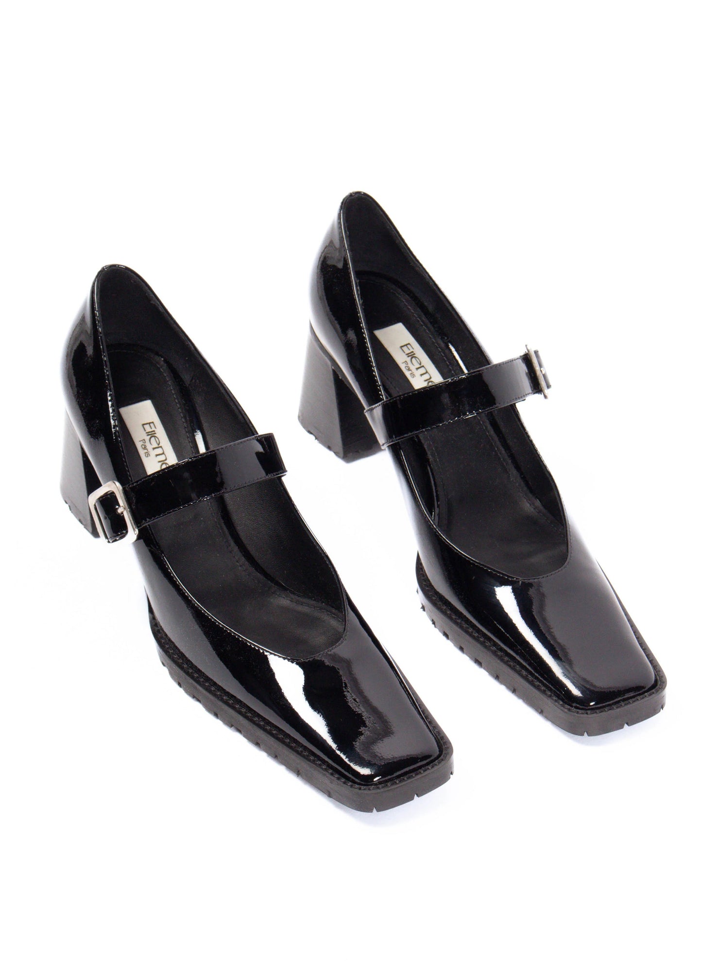 Mary Jane Block Heel Patent Black