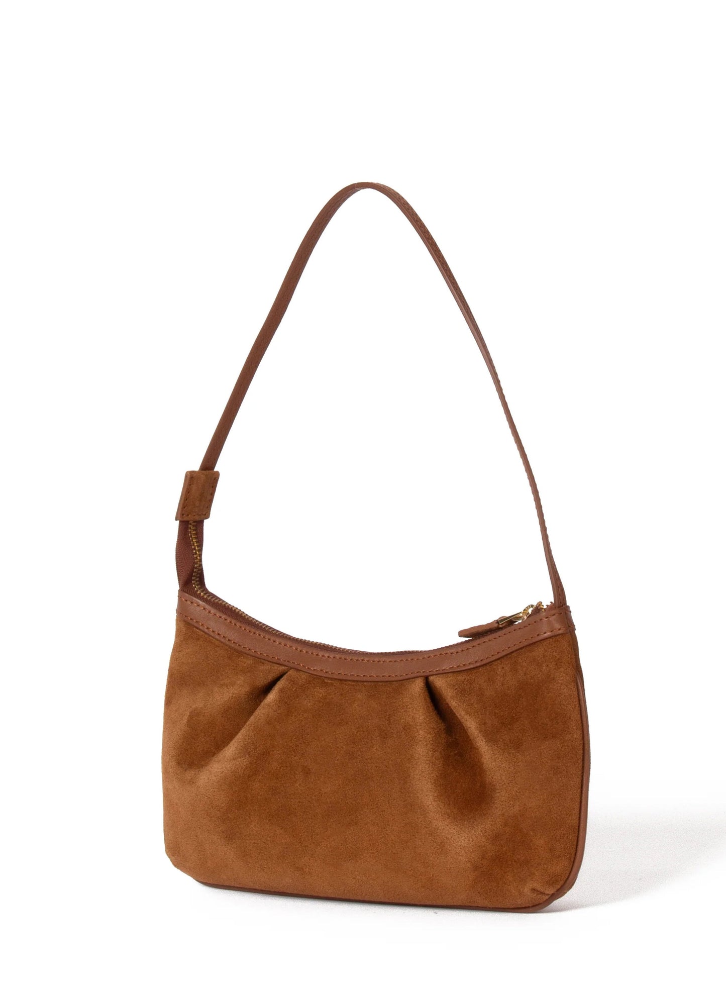 Dimple Pochette Suede Cognac