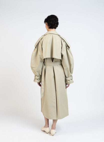 Gabardine Trench Coat/Beige