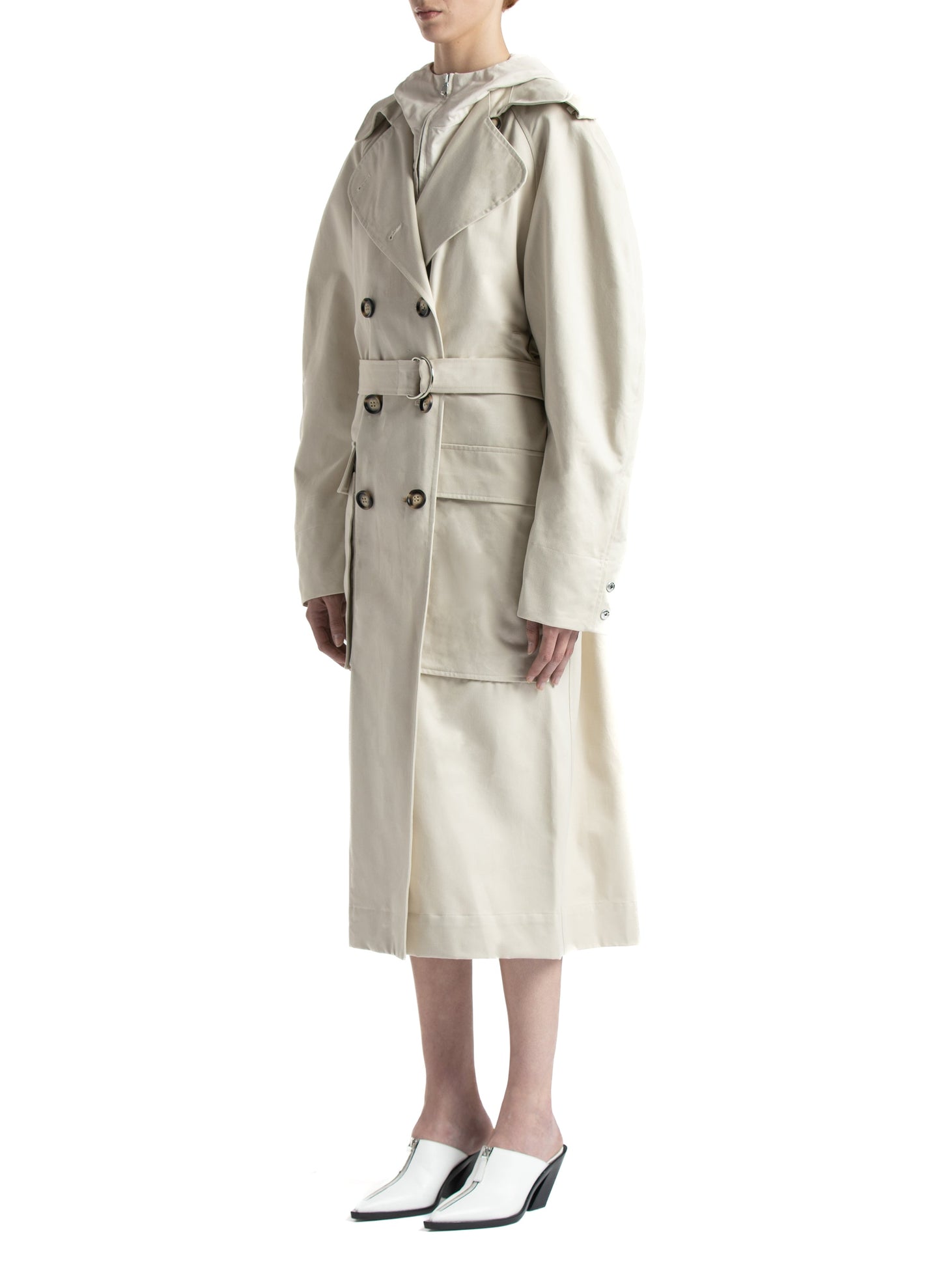 Pocket Trench Coat Gabardine