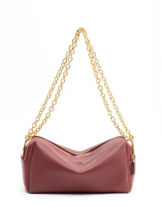 Trousse Chain Leather Burgundy