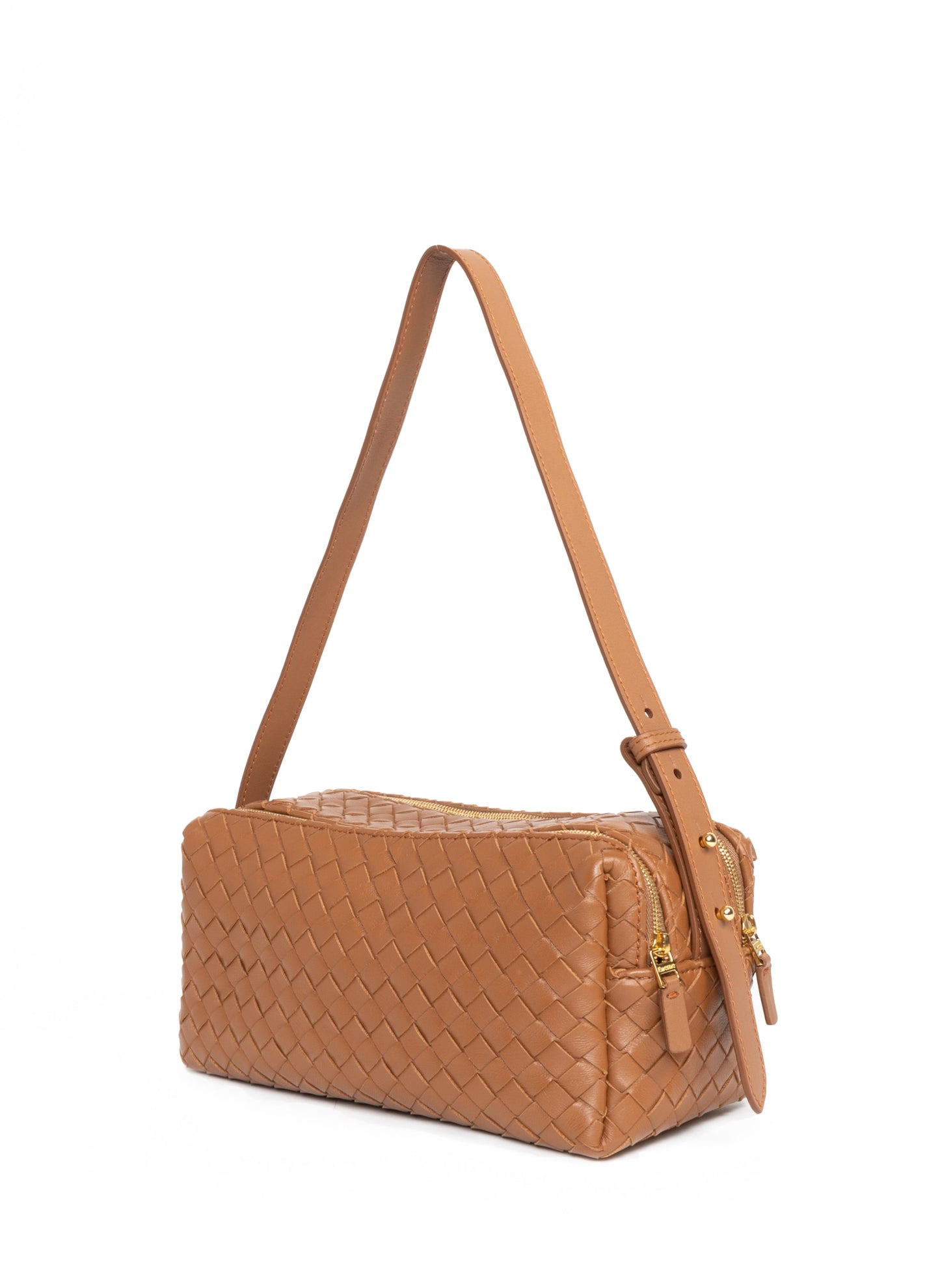 Trousse Woven Leather Cognac