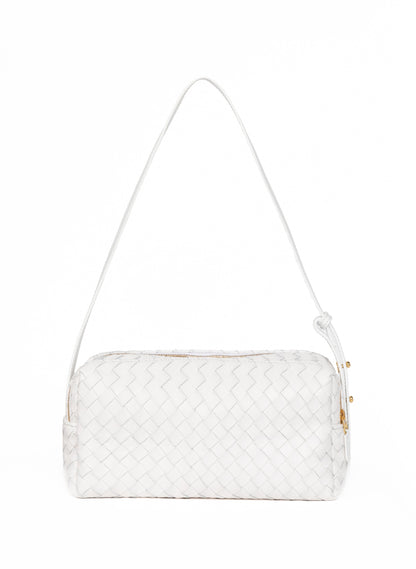 Trousse Woven Leather White