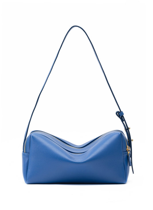 Trousse Pebbled Leather Azure Blue