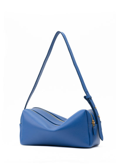 Trousse Pebbled Leather Azure Blue