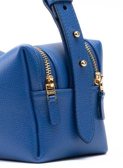 Trousse Pebbled Leather Azure Blue