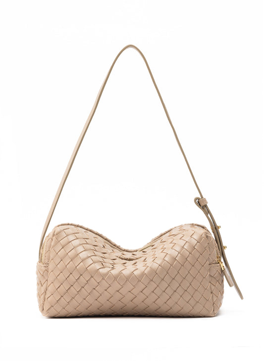 Trousse Woven Leather Taupe