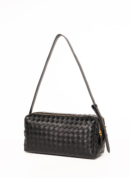 Trousse Woven Leather Black